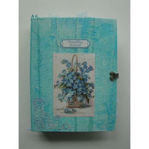 Journal Floral Blue Tagebuch